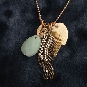 Elegant Multi-Charm Necklace with Crystals